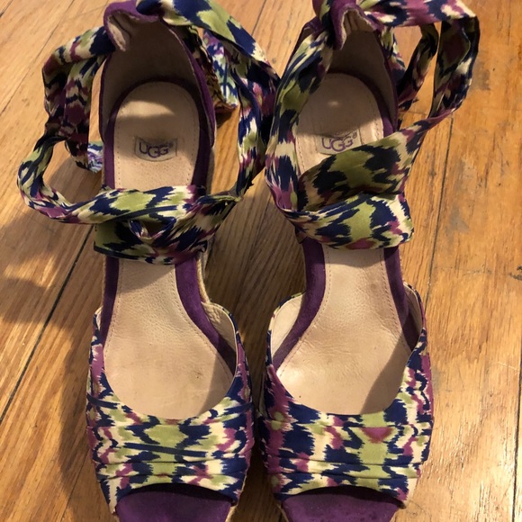 UGG Espadrille Sandals Purple Green EU 38 US 7 - Picture 4 of 11
